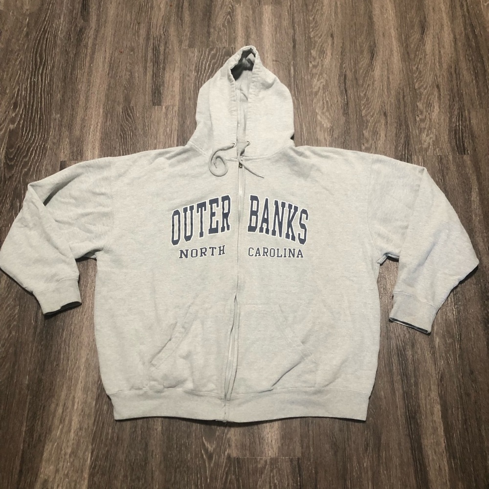 Pacific & Co. Outer Banks North Carolina Full Zip Hoodie Gray 2X-Large